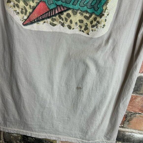 5 for $25🔥Large Anvil by Gildan Cheetah Print MAMA Lighting Grey T-Shirt - Picture 5 of 6